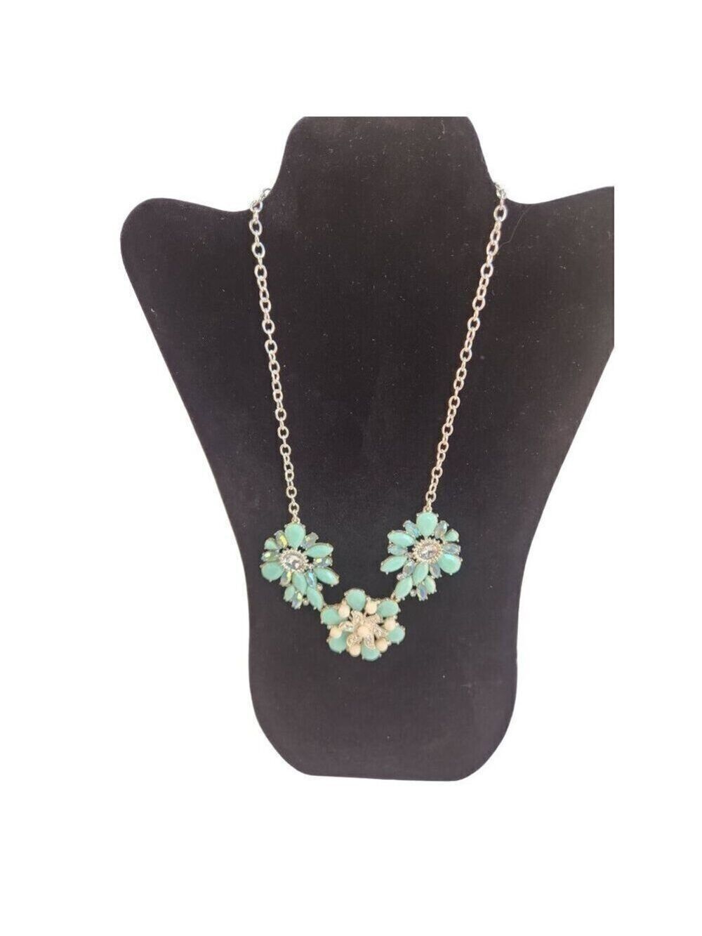 Vintage Schoffel Brothers (SHB) Silvertone Mint Green Floral Statement with star